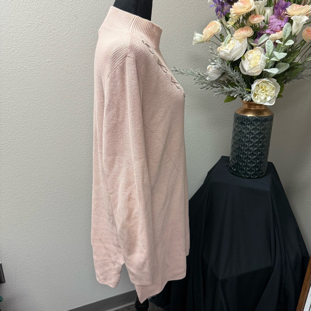 Zenergy by Chico’s Sweater 3 | Blush Pink Tunic Pullover w/ Grommet Detail - Picture 4 of 8